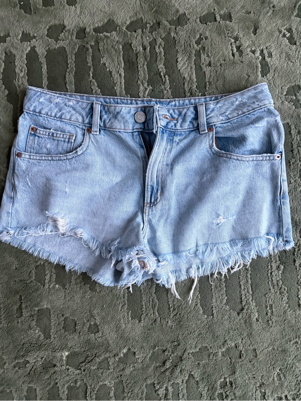 Garage Light Blue Denim Cutoff Shorts